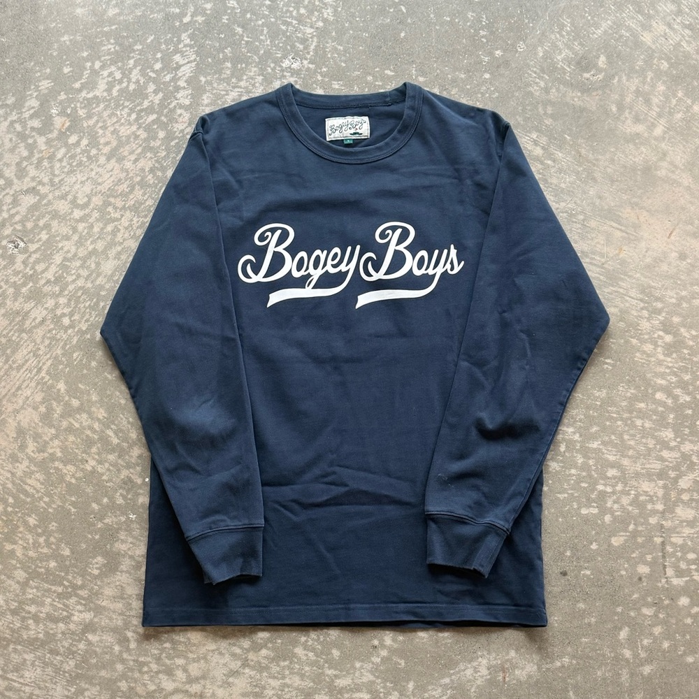 Bogey Boys “Sergio the Cat” Long Sleeve Shirt Size Large Navy Blue